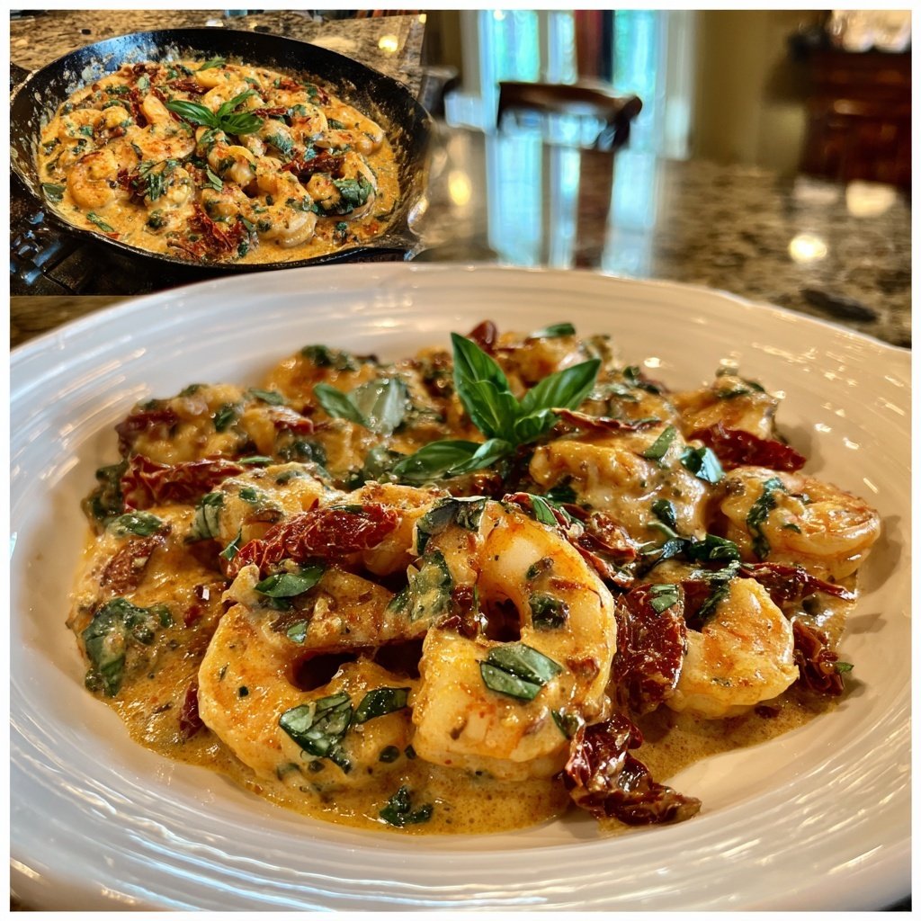 Creamy Tuscan Shrimp Skillet