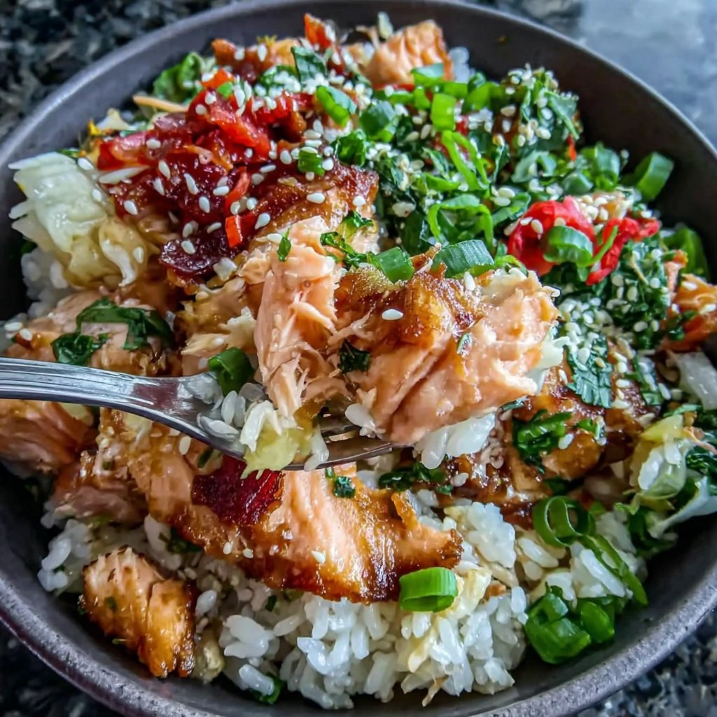 Easy Healthy Salmon Rice Bowl