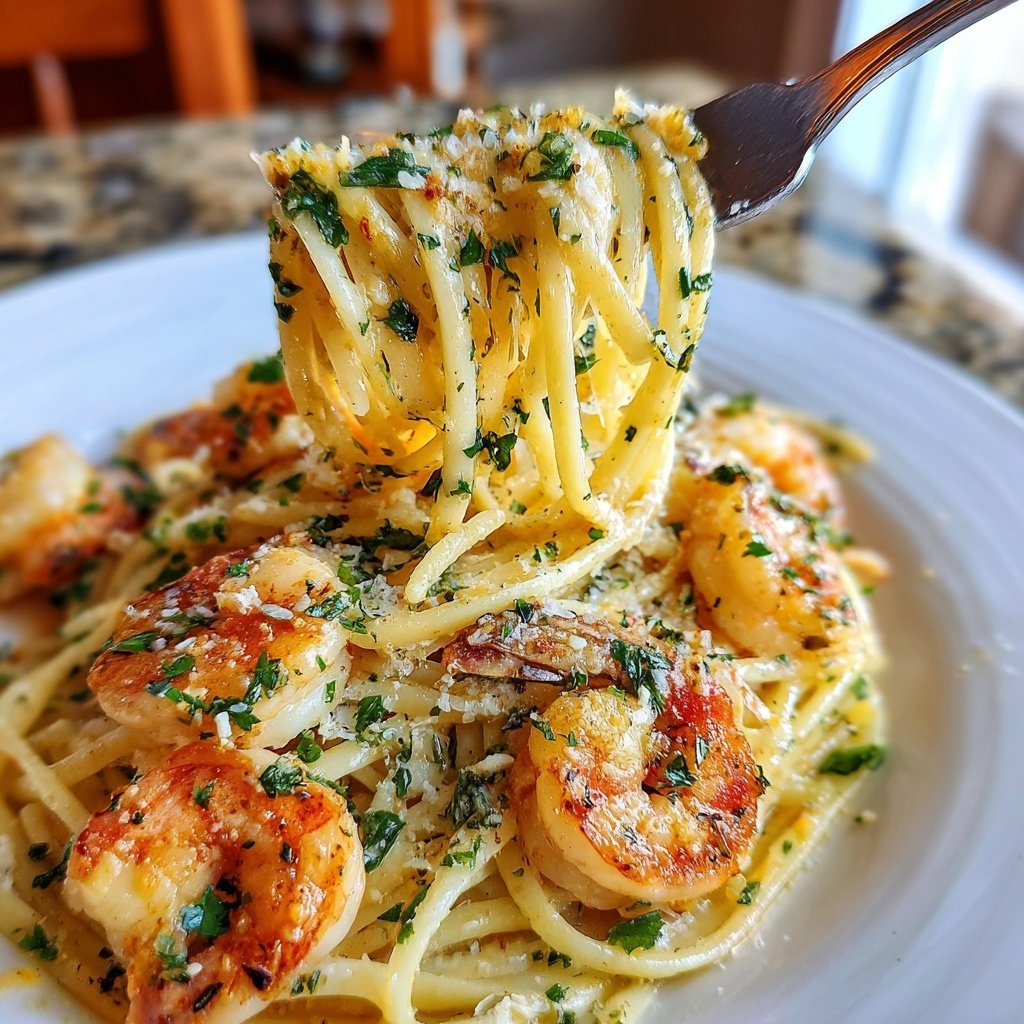 15-Minute Garlic Shrimp Pasta