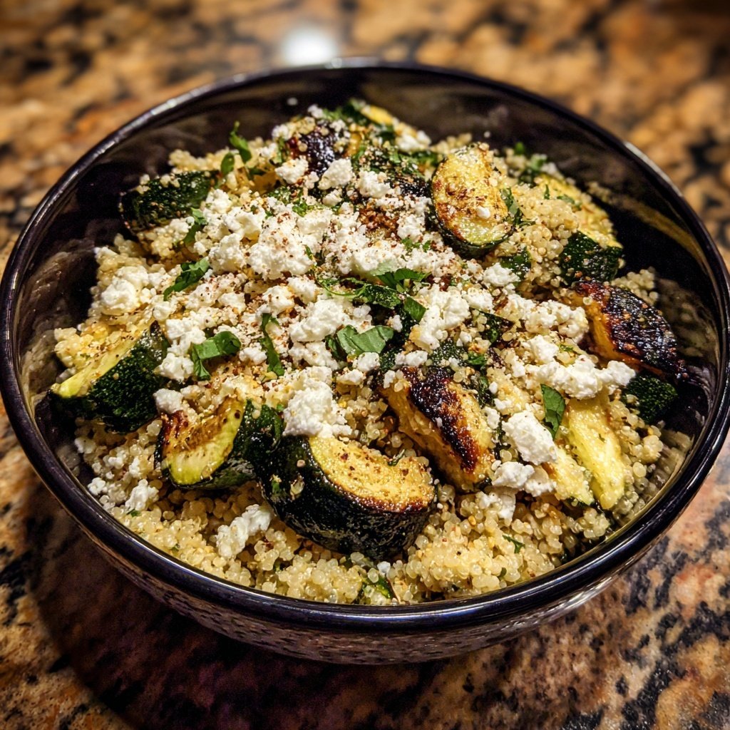 Roasted Zucchini and Feta Grain Bowl