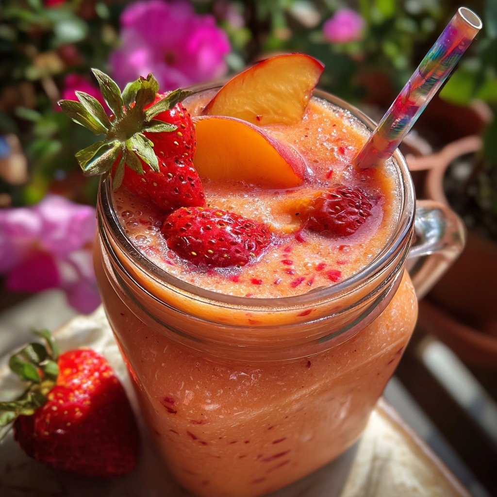 Peach Strawberry Smoothie