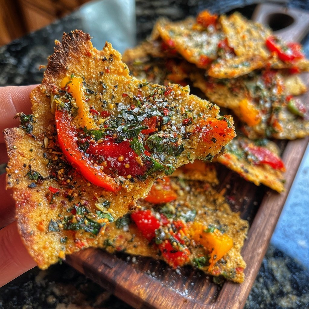 Super Bowl Crispy Veggie Flatbread Chips