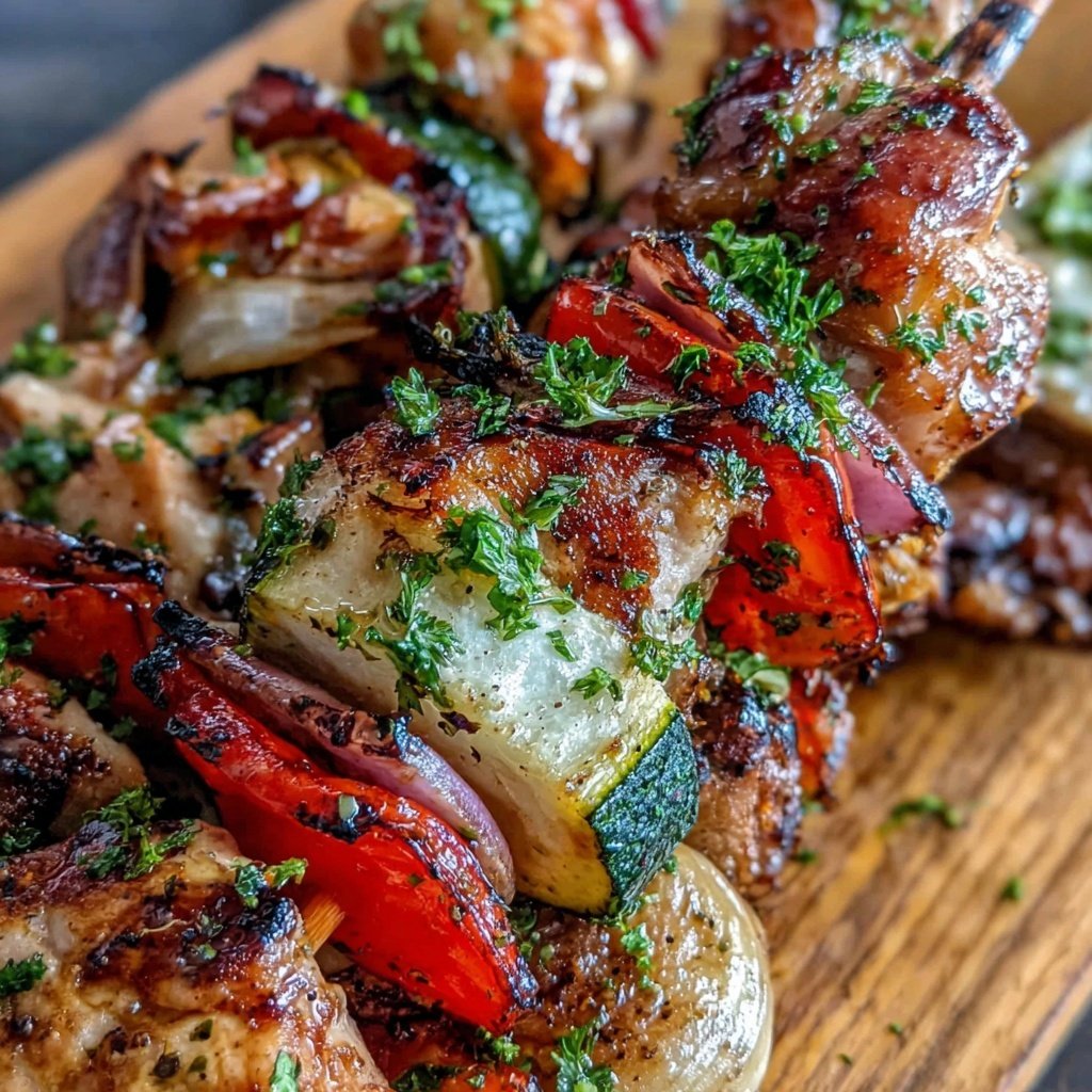 Healthy Grilled Chicken And Veggie Skewers