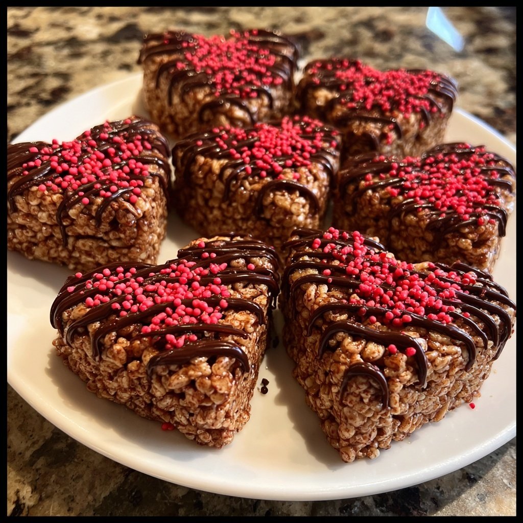 Valentines Snacks Chocolate Rice Crispy Hearts