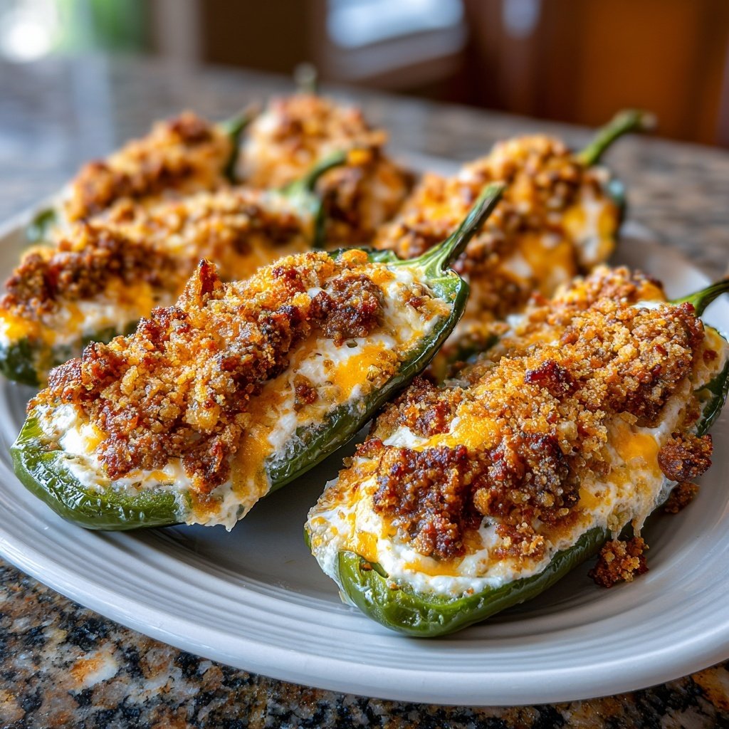 Super Bowl Appetizer Stuffed Jalapeno Boats