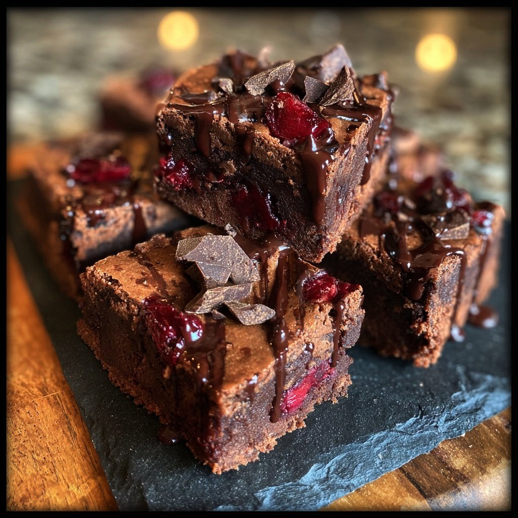Chocolate Cherry Fudge Squares