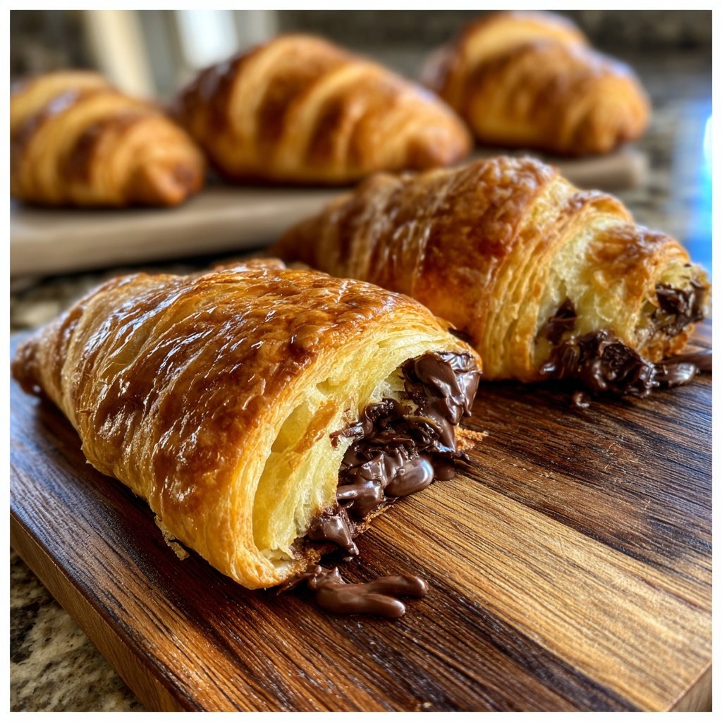 Chocolate Filled Breakfast Croissants