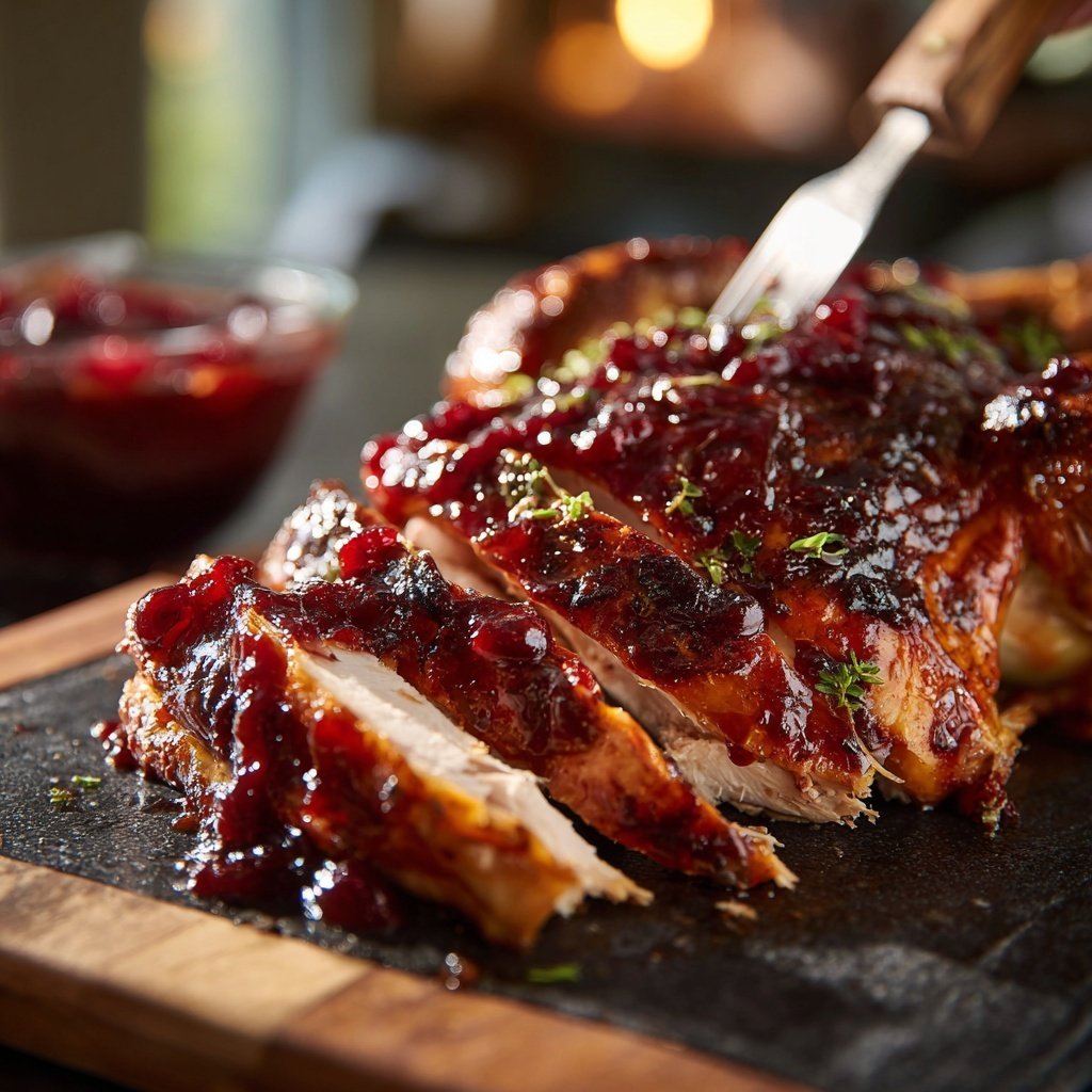 Roasted Turkey with Cranberry Glaze