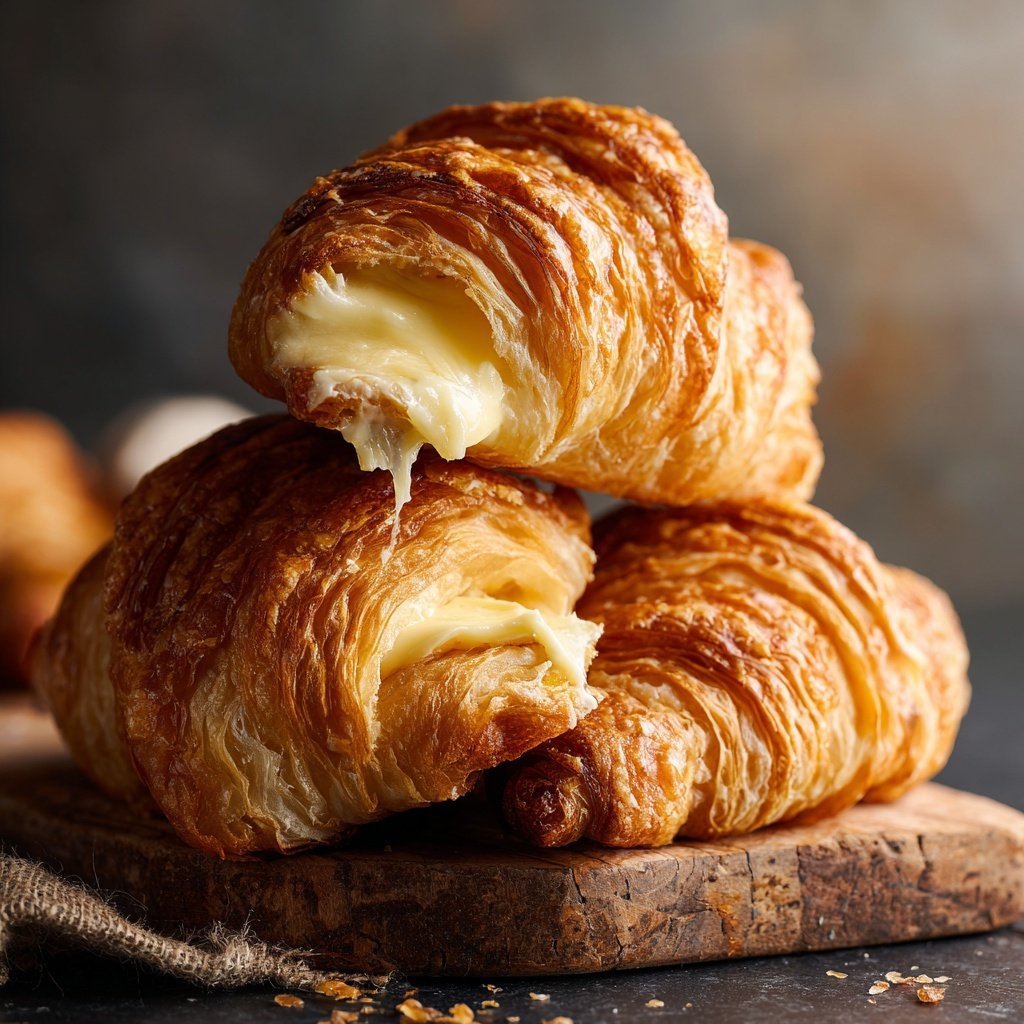 Flaky Breakfast Croissants With Butter