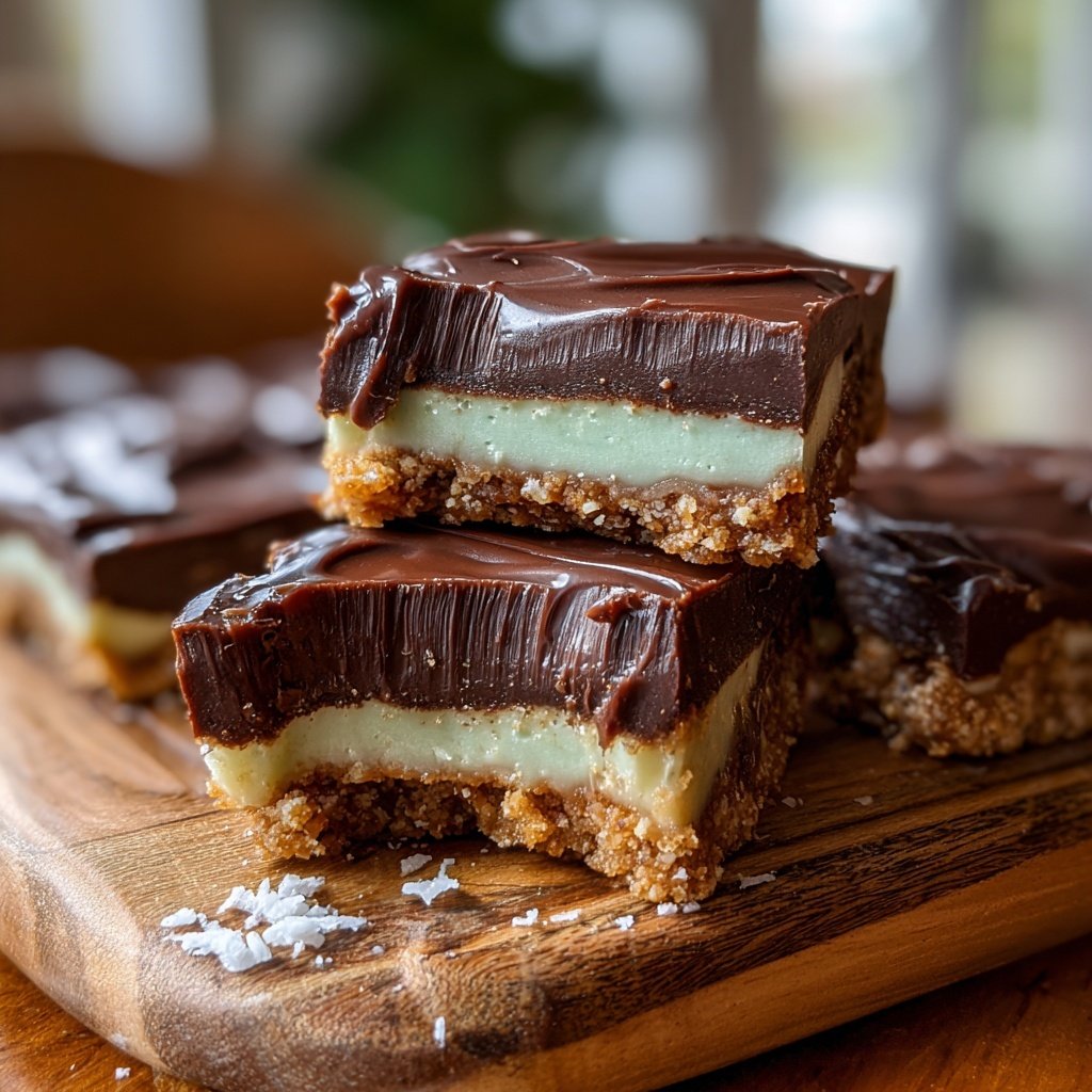 Chocolate Mint Slice Bars