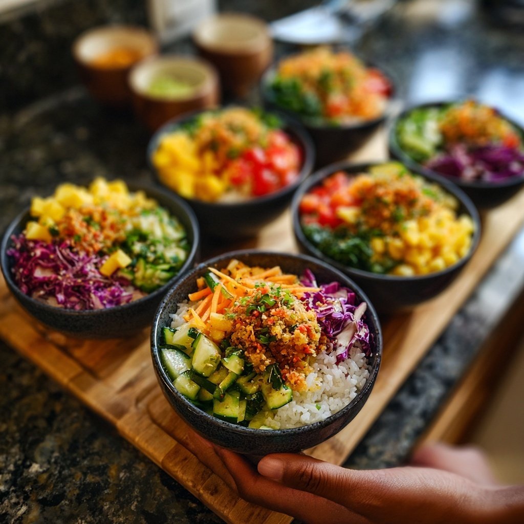 Healthy Lunch Veggie Sushi Bowls