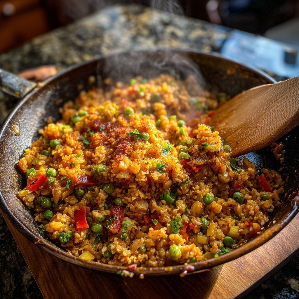 Smoky Paprika Lentil Rice Skillet